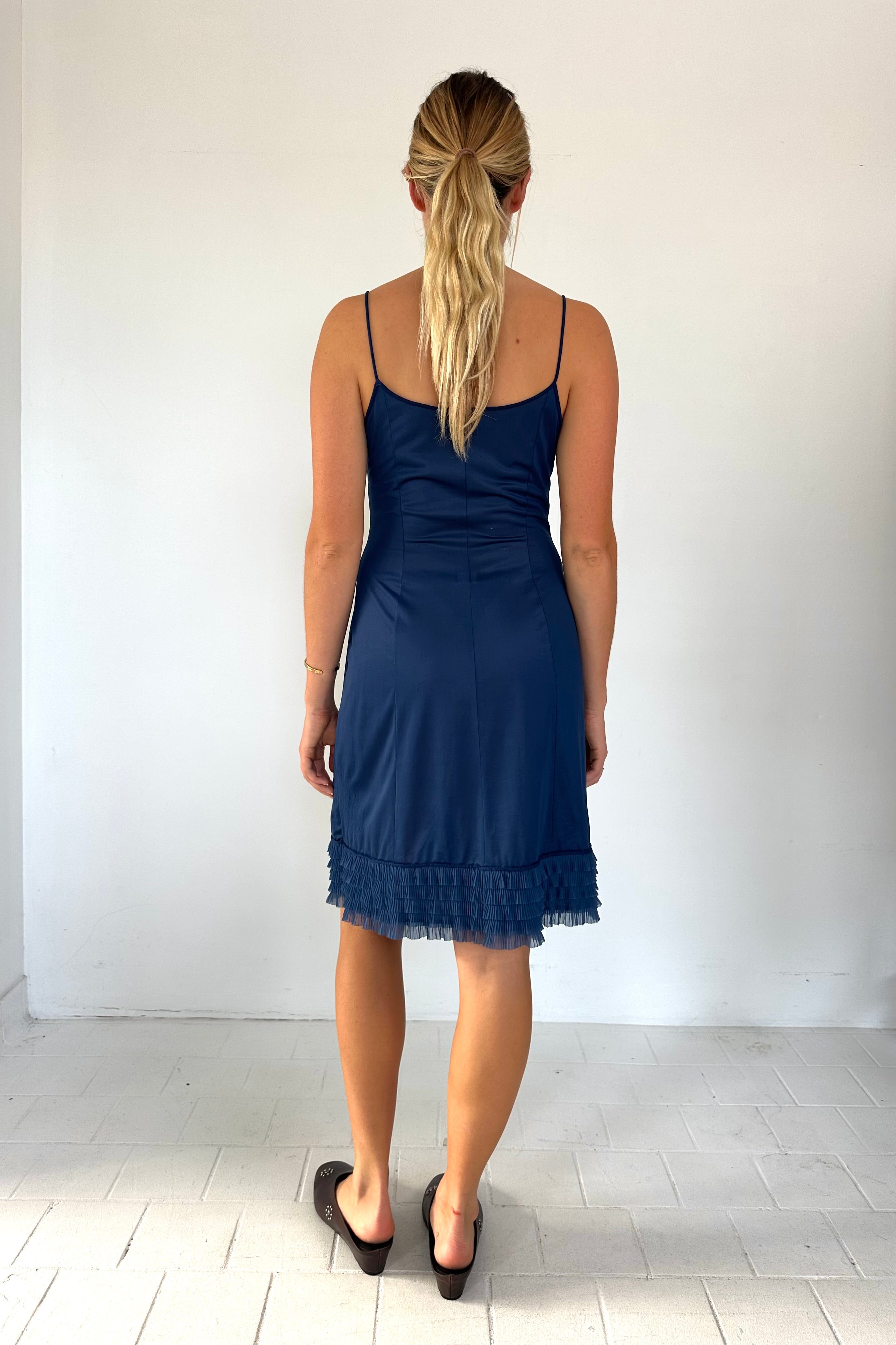 AT HOME SLIP BLUE FRILL