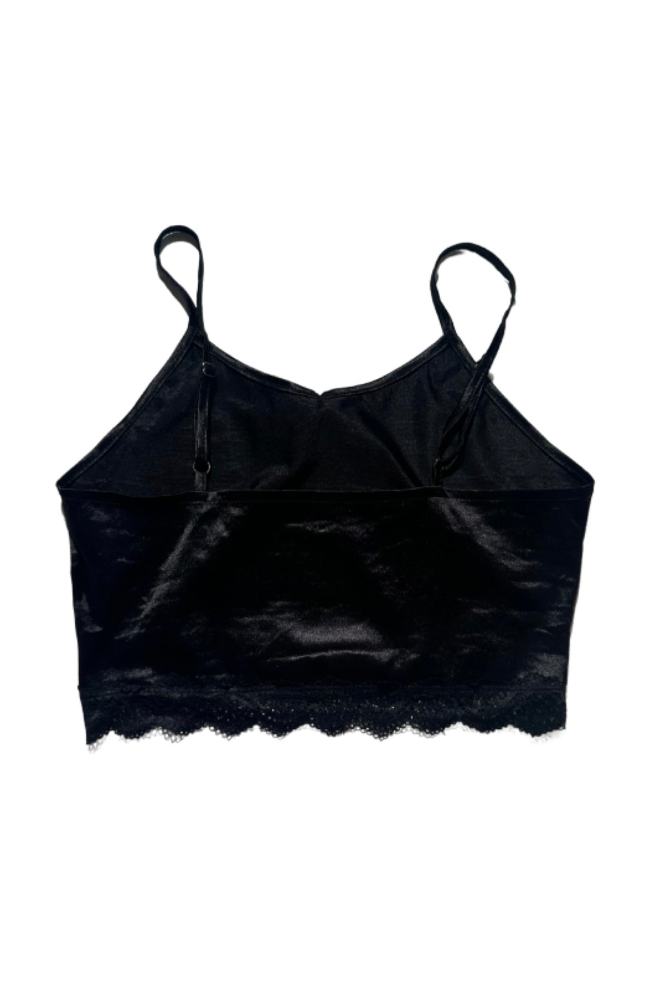 SLIP CAMI BLACK CROP