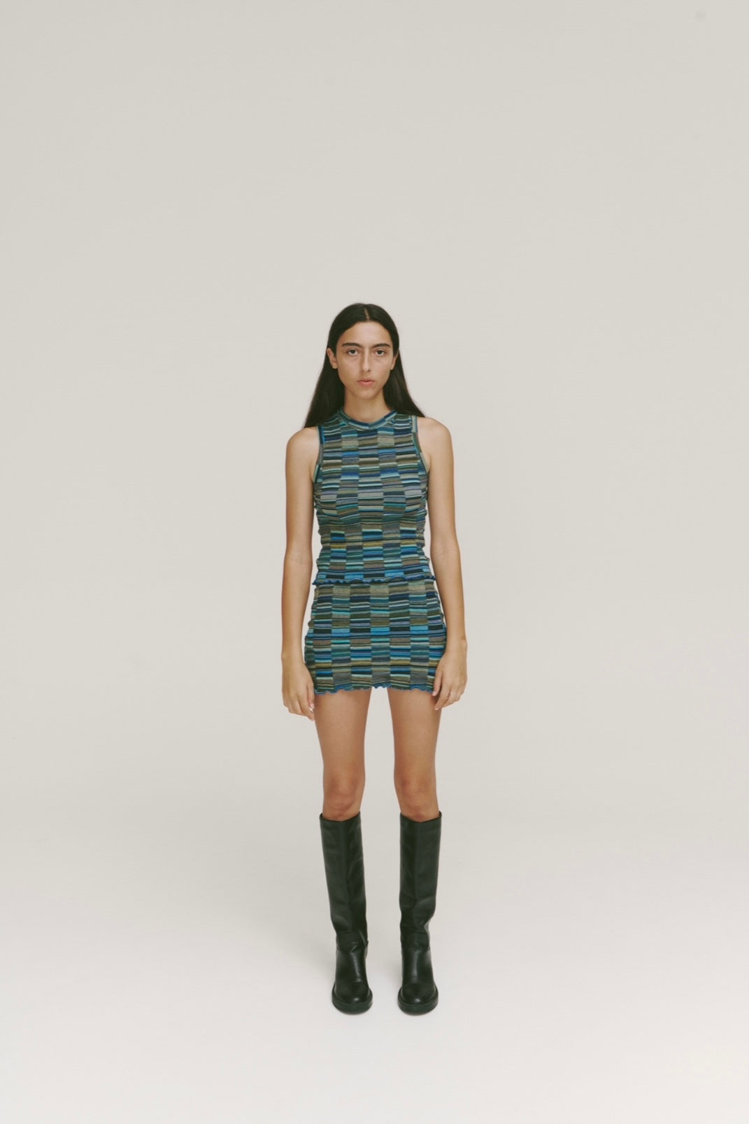 REHEARSAL MINISKIRT | BLUE MULTI