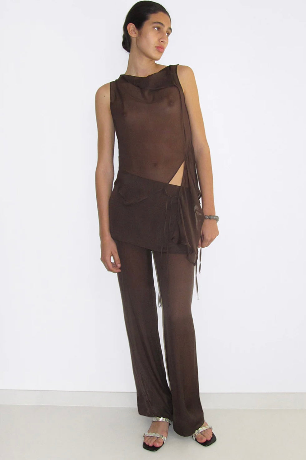 SATO TOP | BROWN SILK