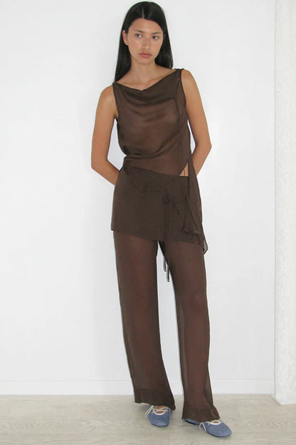 SILK ARCHIVE PANT | BROWN SILK