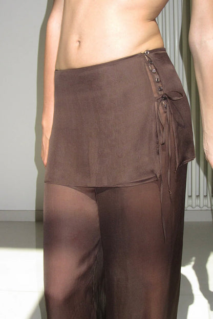 SILK ARCHIVE PANT | BROWN SILK