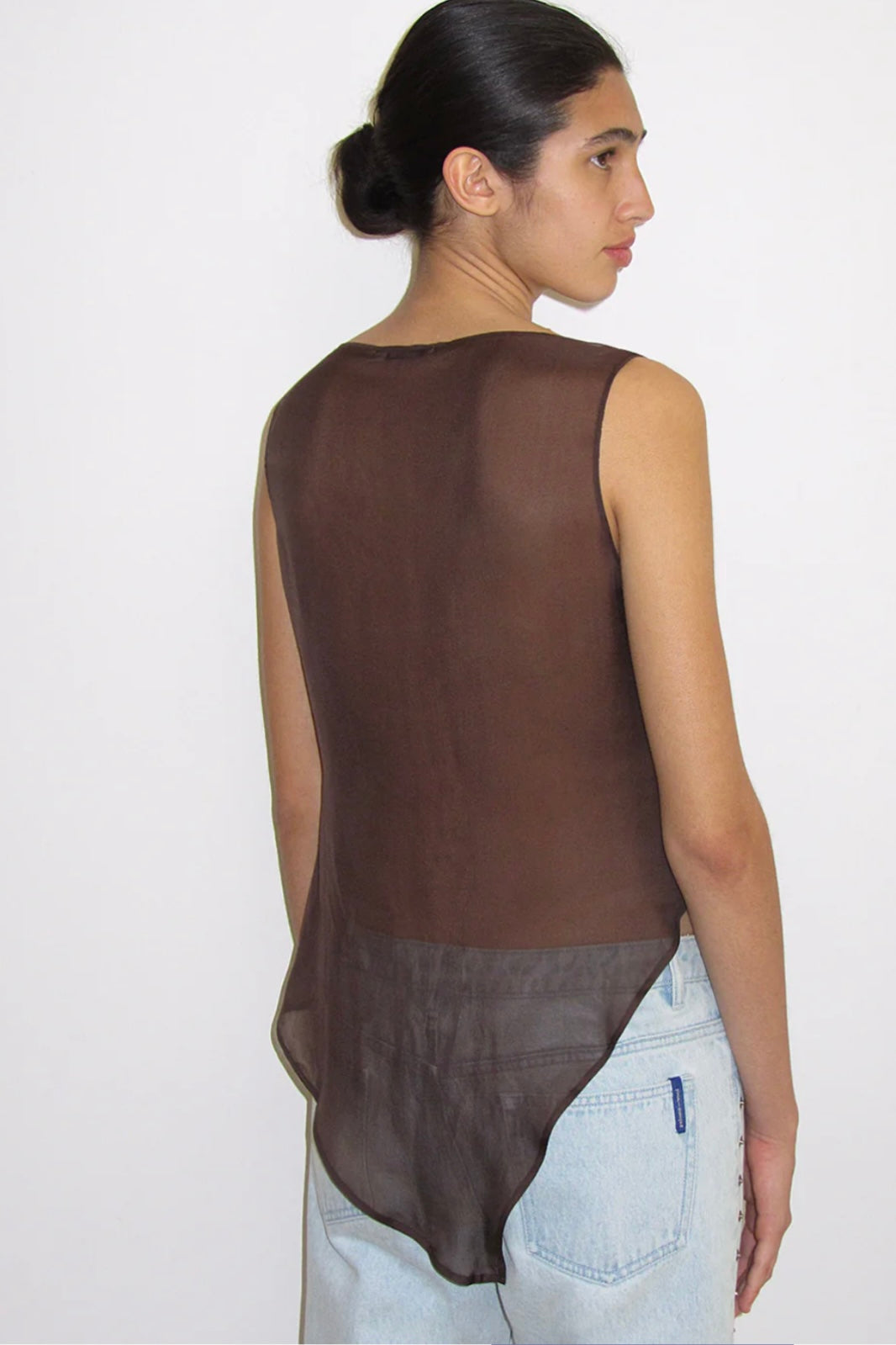 SATO TOP | BROWN SILK