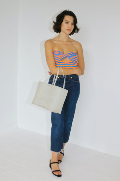 WOVEN TOTE BASKET | MEDIUM \ WHITE